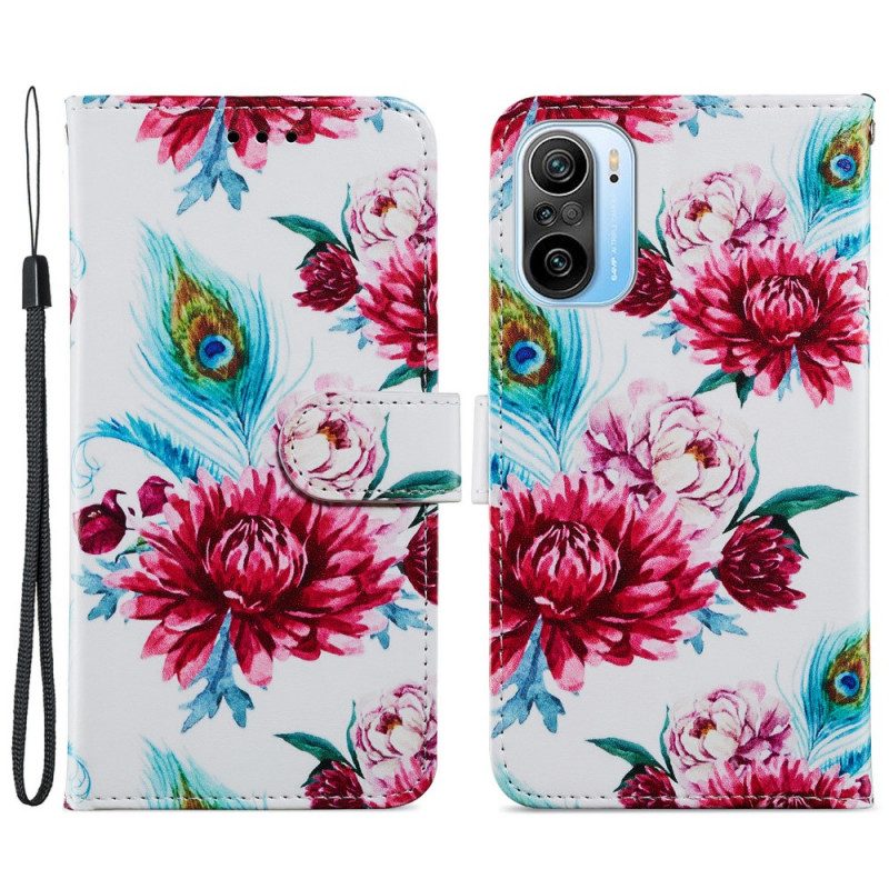 Folio-fodral För Xiaomi Mi 11i 5G / Poco F3 Intensiva Blommor