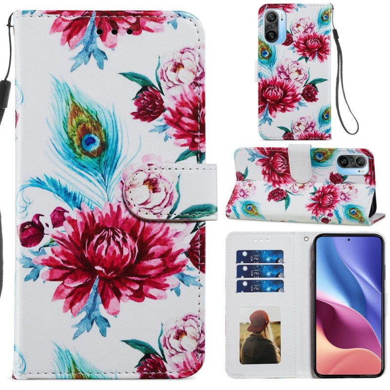 Folio-fodral För Xiaomi Mi 11i 5G / Poco F3 Intensiva Blommor