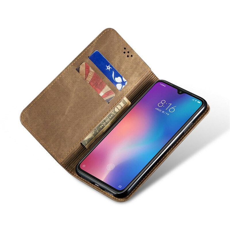 Folio-fodral För Xiaomi Mi 9 Läderfodral Denimtyg