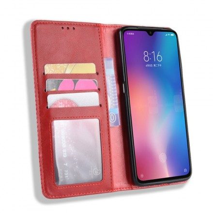 Folio-fodral För Xiaomi Mi 9 Läderfodral Vintage Stiliserad Lädereffekt