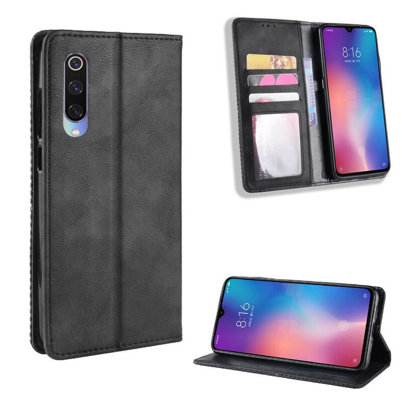 Folio-fodral För Xiaomi Mi 9 Lite Läderfodral Utformad Vintage Lädereffekt