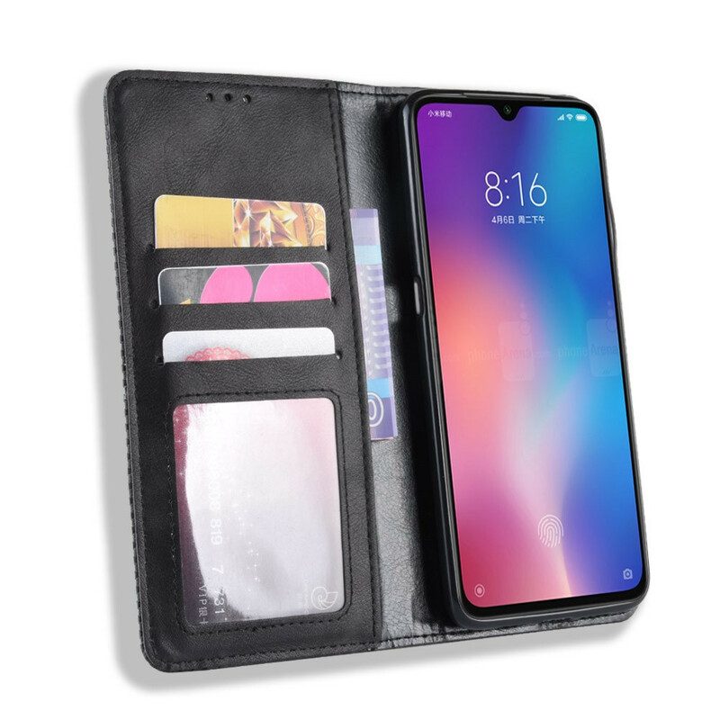 Folio-fodral För Xiaomi Mi 9 Lite Läderfodral Utformad Vintage Lädereffekt