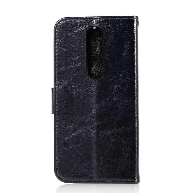 Folio-fodral För Xiaomi Mi 9T / Mi 9T Pro Med Kedjar Vintage Konstläderrem