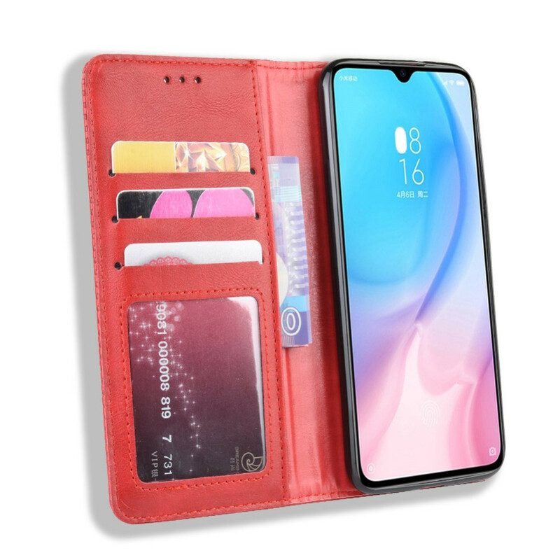 Folio-fodral För Xiaomi Mi A3 Läderfodral Vintage Stiliserad Lädereffekt