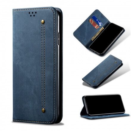 Folio-fodral För Xiaomi Mi Note 10 Lite Läderfodral Denimtyg