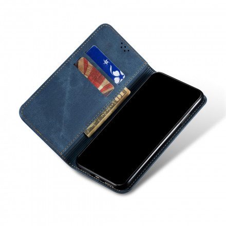 Folio-fodral För Xiaomi Mi Note 10 Lite Läderfodral Denimtyg