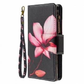 Folio-fodral För Xiaomi Mi Note 10 / 10 Pro Ficka Med Dragkedja För Blommor