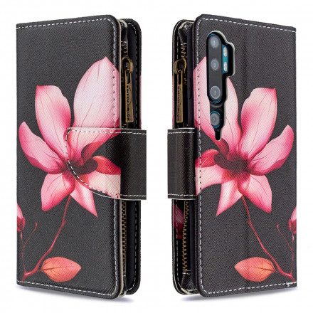 Folio-fodral För Xiaomi Mi Note 10 / 10 Pro Ficka Med Dragkedja För Blommor