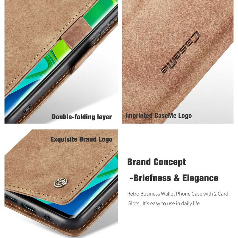 Folio-fodral För Xiaomi Mi Note 10 / 10 Pro Läderfodral Caseme Konstläder