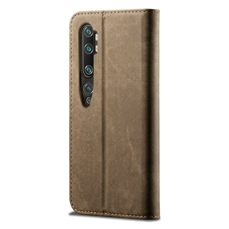 Folio-fodral För Xiaomi Mi Note 10 / 10 Pro Läderfodral Denimtyg