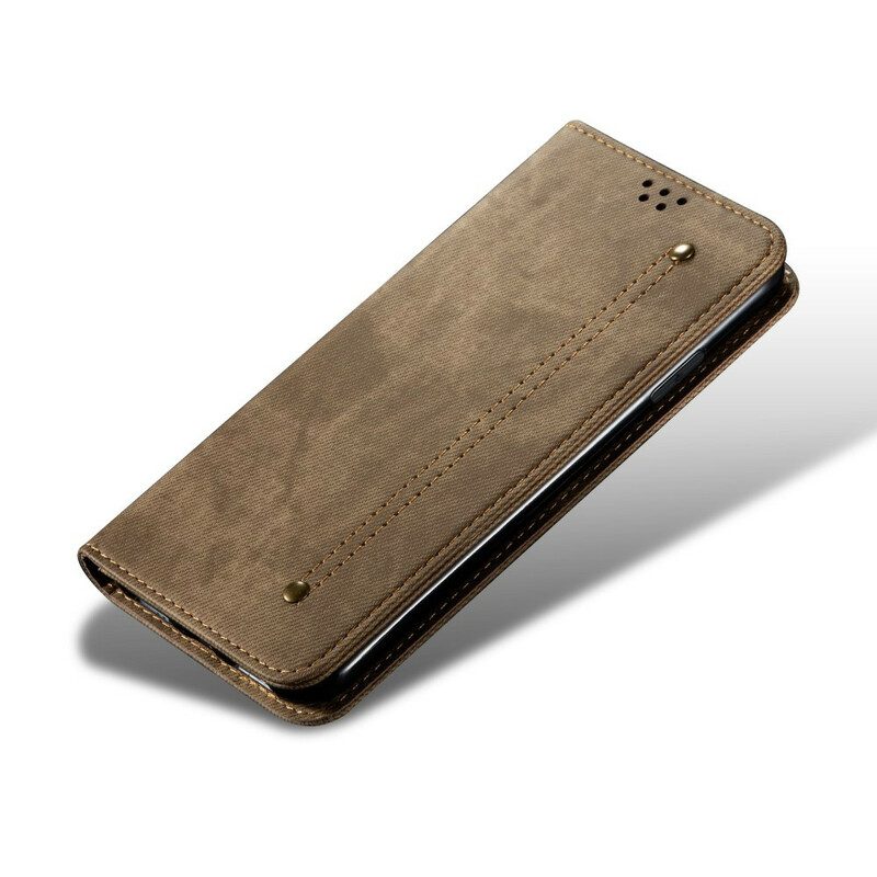 Folio-fodral För Xiaomi Mi Note 10 / 10 Pro Läderfodral Denimtyg