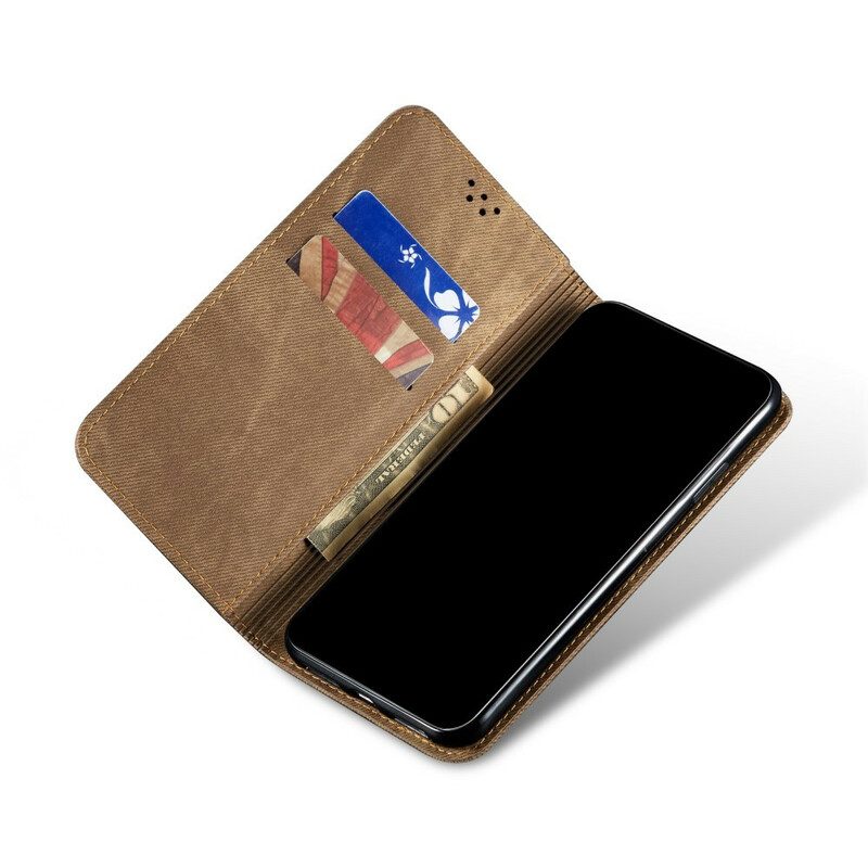 Folio-fodral För Xiaomi Mi Note 10 / 10 Pro Läderfodral Denimtyg