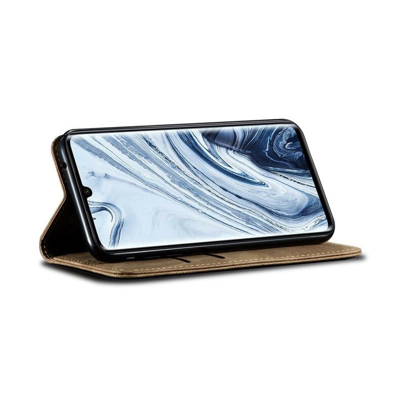 Folio-fodral För Xiaomi Mi Note 10 / 10 Pro Läderfodral Denimtyg