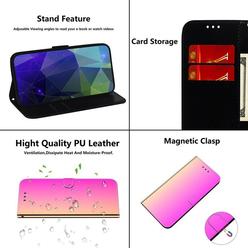 Folio-fodral För Xiaomi Mi Note 10 / 10 Pro Spegelskydd I Konstläder