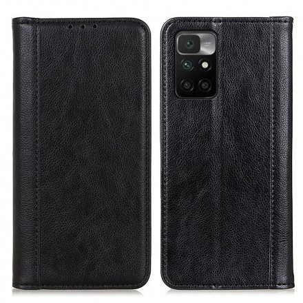 Folio-fodral För Xiaomi Redmi 10 Läderfodral Elegance Split Litchi Läder