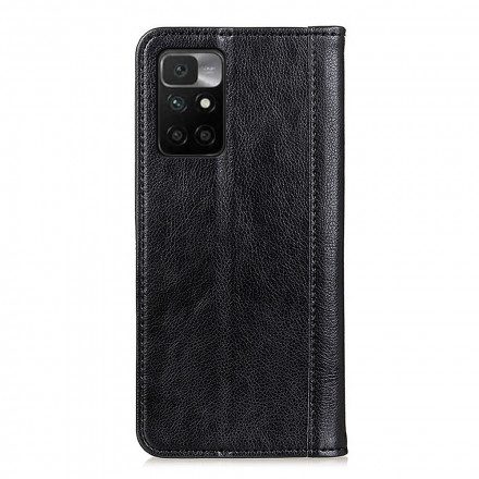 Folio-fodral För Xiaomi Redmi 10 Läderfodral Elegance Split Litchi Läder