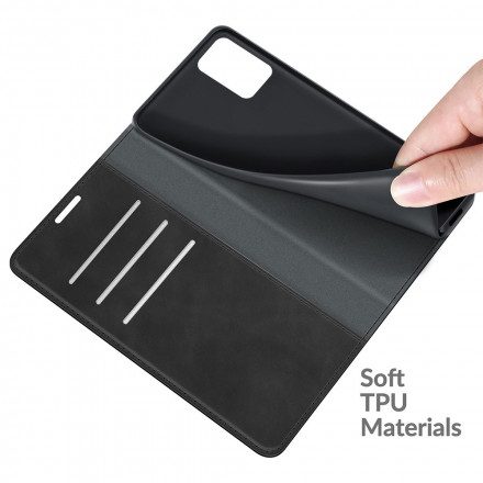 Folio-fodral För Xiaomi Redmi 10 Läderfodral Smal Hud-touch