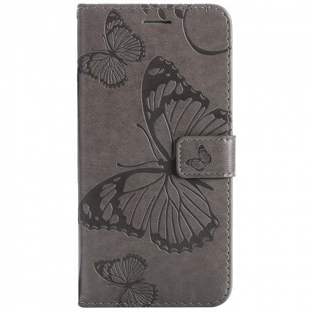 Folio-fodral För Xiaomi Redmi 10 Med Kedjar Jätte Strappy Fjärilar