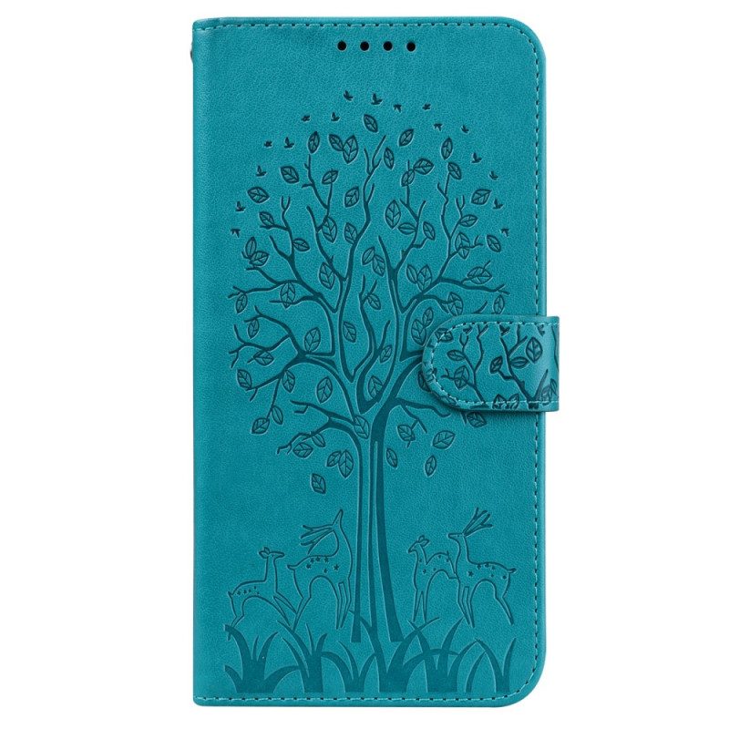 Folio-fodral För Xiaomi Redmi 10 Träd Och Rådjur