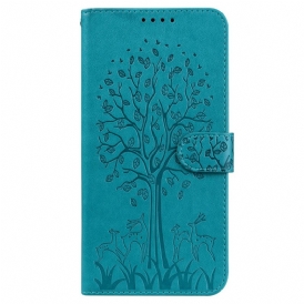 Folio-fodral För Xiaomi Redmi 10 Träd Och Rådjur