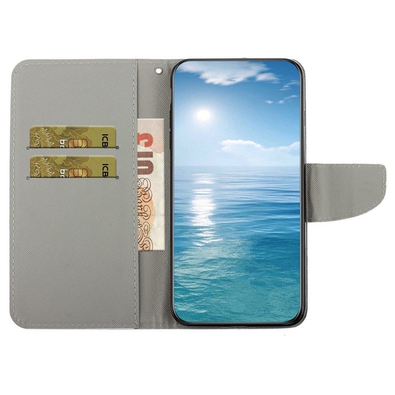 Folio-fodral För Xiaomi Redmi 10C Glittermarmor Med Rem
