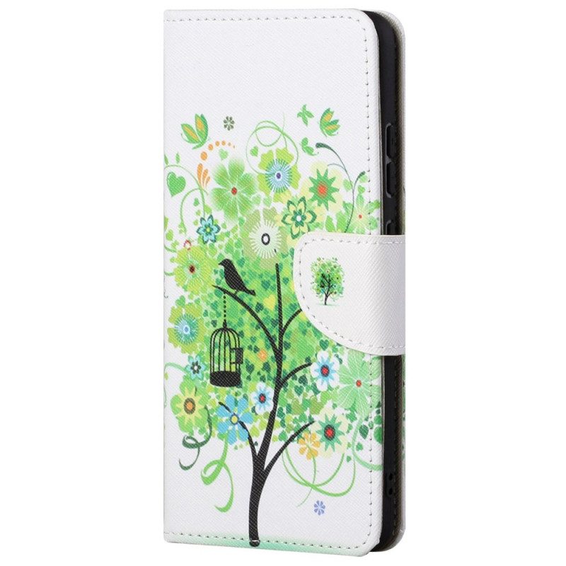 Folio-fodral För Xiaomi Redmi 10C Grönt Lövträd
