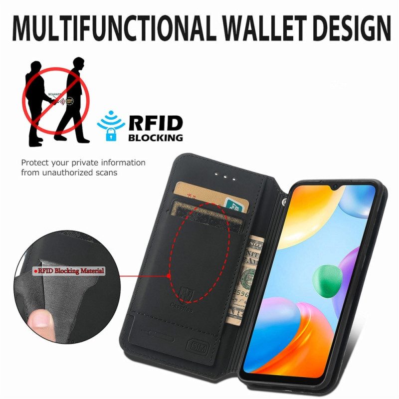 Folio-fodral För Xiaomi Redmi 10C Läderfodral Caseneo Rfid-design