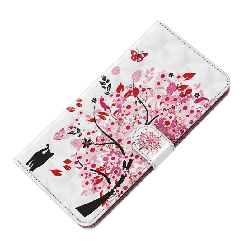 Folio-fodral För Xiaomi Redmi 10C Med Kedjar Thong Rose Tree