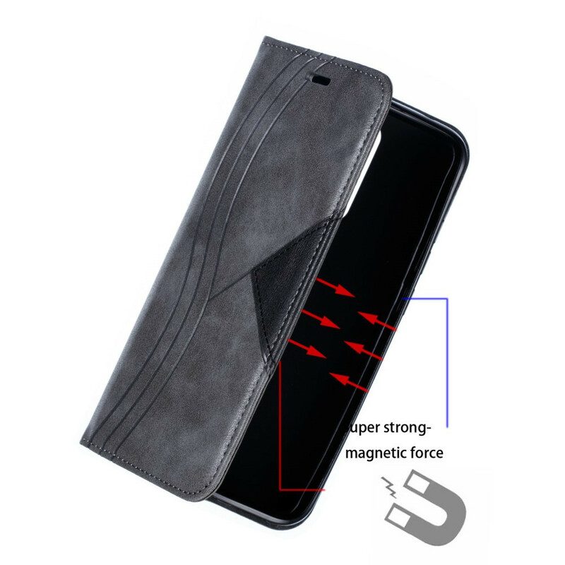 Folio-fodral För Xiaomi Redmi 8 Läderfodral Vågläderstil