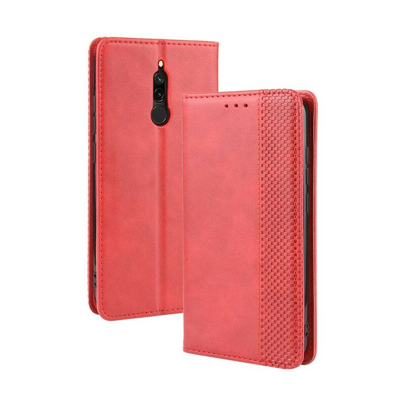 Folio-fodral För Xiaomi Redmi 8 Läderfodral Vintage Stiliserad Lädereffekt