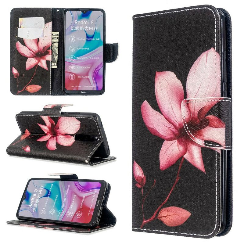 Folio-fodral För Xiaomi Redmi 8 Rosa Blomma