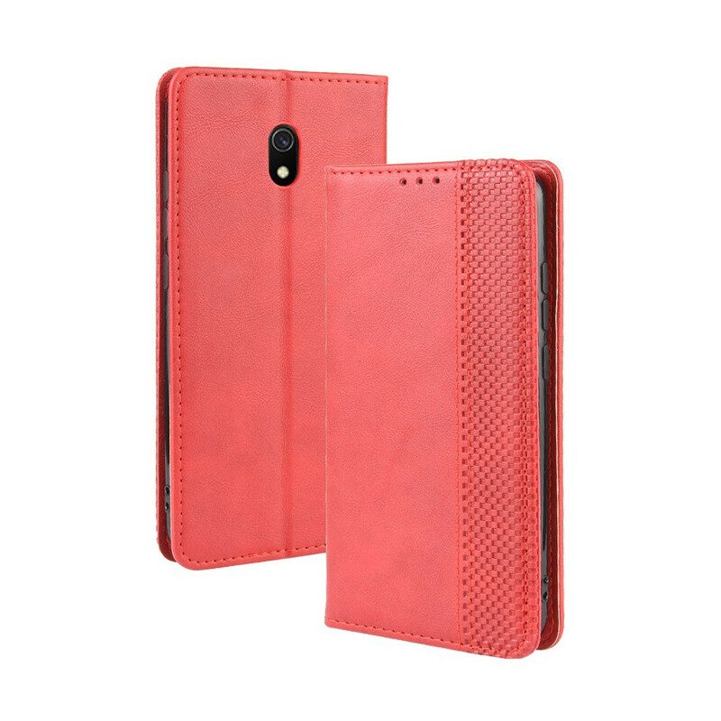 Folio-fodral För Xiaomi Redmi 8A Läderfodral Vintage Stiliserad Lädereffekt