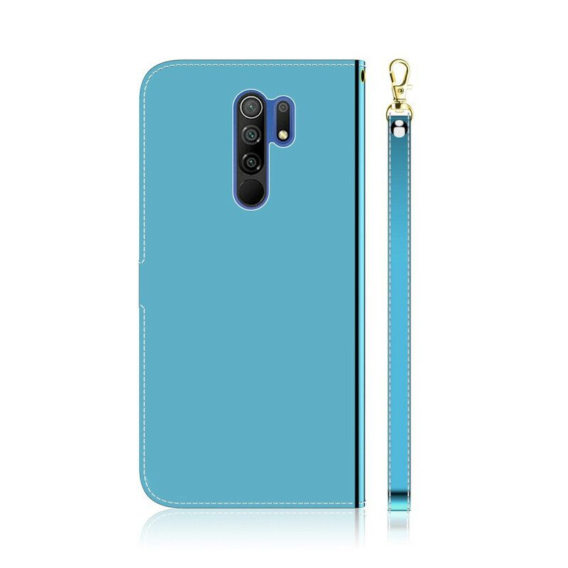 Folio-fodral För Xiaomi Redmi 9 Konstläderspegel