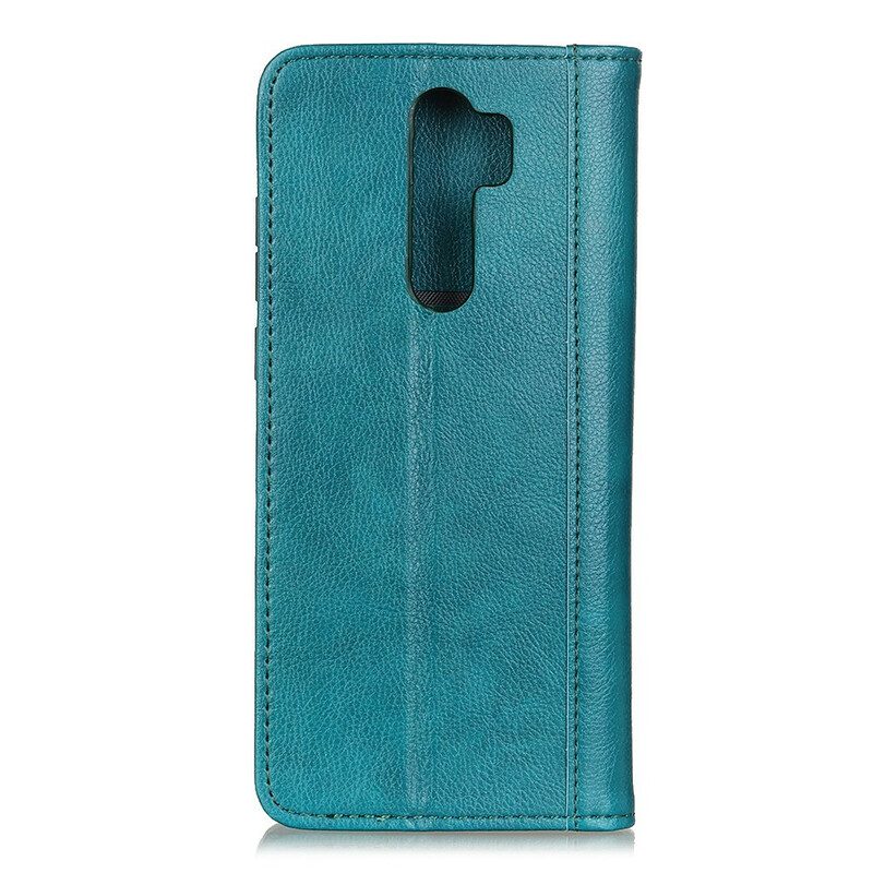 Folio-fodral För Xiaomi Redmi 9 Läderfodral Delad Litchi-läderversion