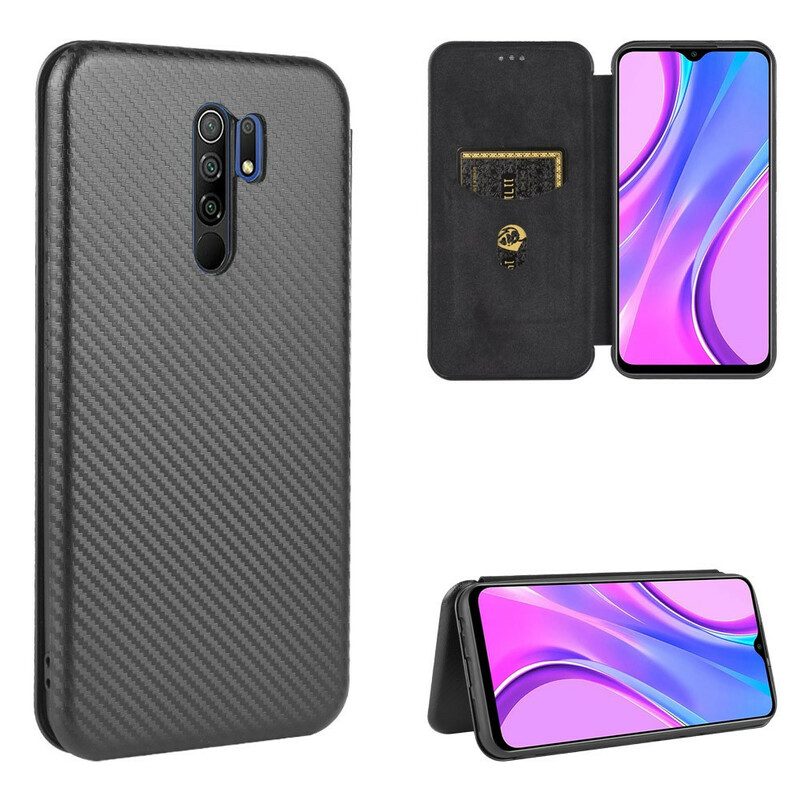 Folio-fodral För Xiaomi Redmi 9 Läderfodral Färgat Kolsilikon