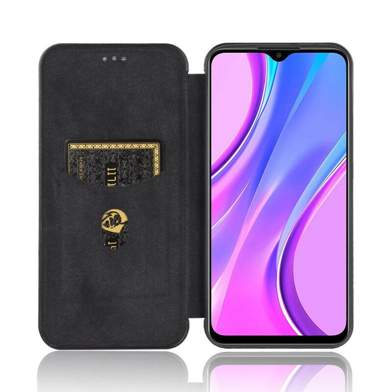 Folio-fodral För Xiaomi Redmi 9 Läderfodral Färgat Kolsilikon