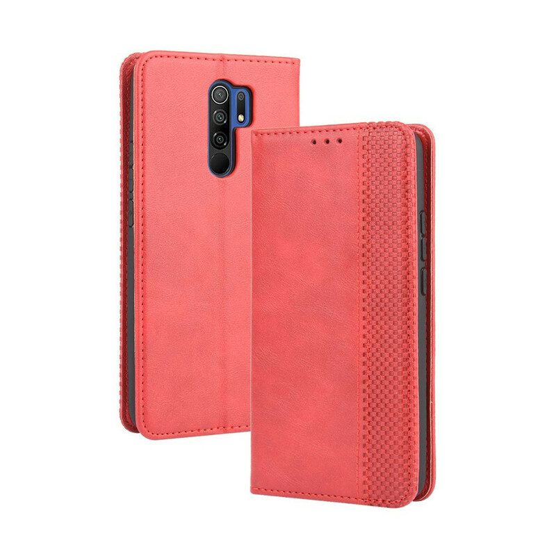 Folio-fodral För Xiaomi Redmi 9 Läderfodral Vintage Stiliserad Lädereffekt