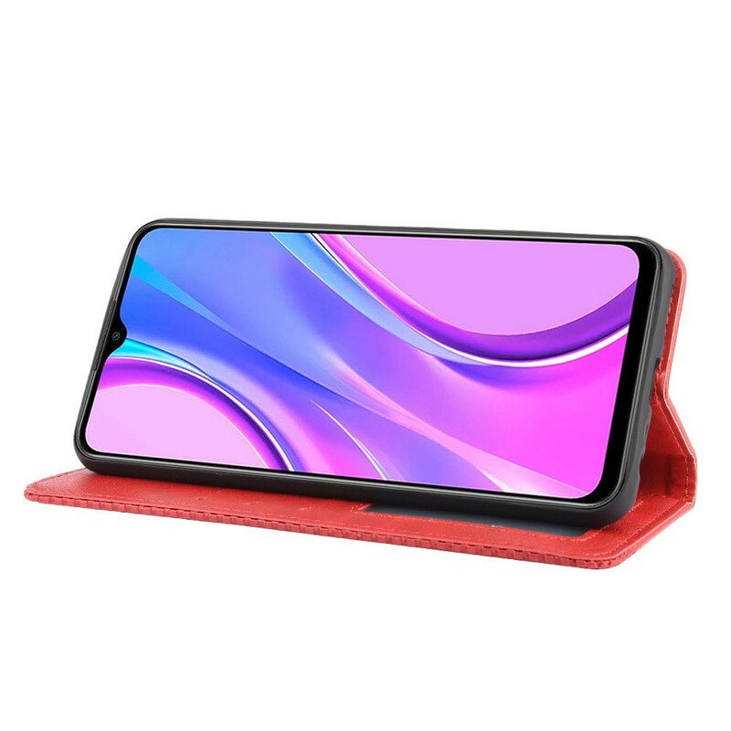 Folio-fodral För Xiaomi Redmi 9 Läderfodral Vintage Stiliserad Lädereffekt