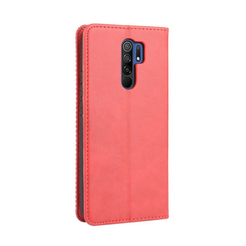 Folio-fodral För Xiaomi Redmi 9 Läderfodral Vintage Stiliserad Lädereffekt