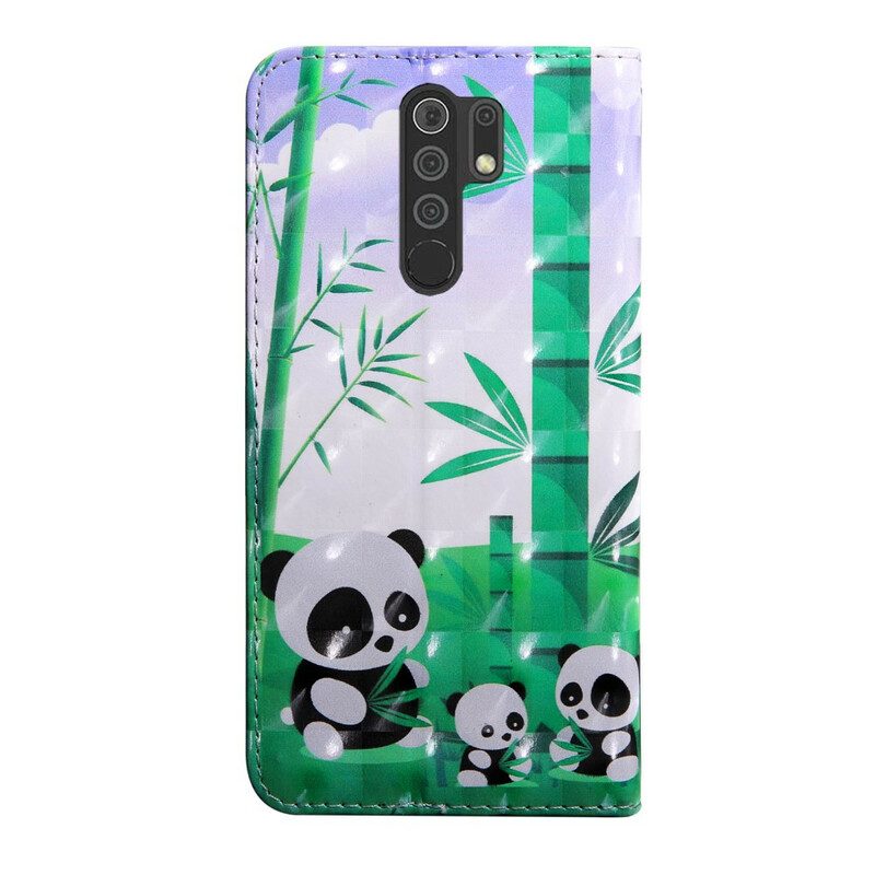 Folio-fodral För Xiaomi Redmi 9 Pandafamiljen