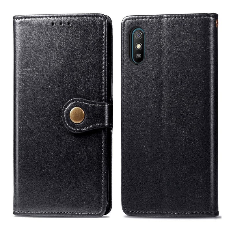 Folio-fodral För Xiaomi Redmi 9A Faux Läder Och Vintagelås