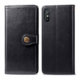 Folio-fodral För Xiaomi Redmi 9A Faux Läder Och Vintagelås