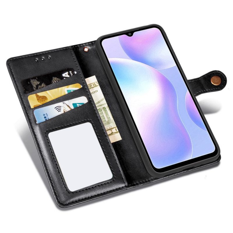 Folio-fodral För Xiaomi Redmi 9A Faux Läder Och Vintagelås