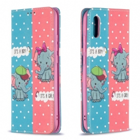 Folio-fodral För Xiaomi Redmi 9A Läderfodral Elefanter