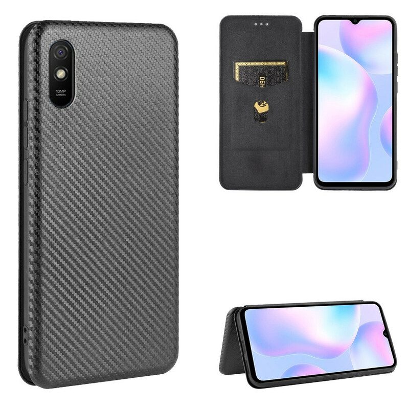 Folio-fodral För Xiaomi Redmi 9A Läderfodral Färgat Kolsilikon