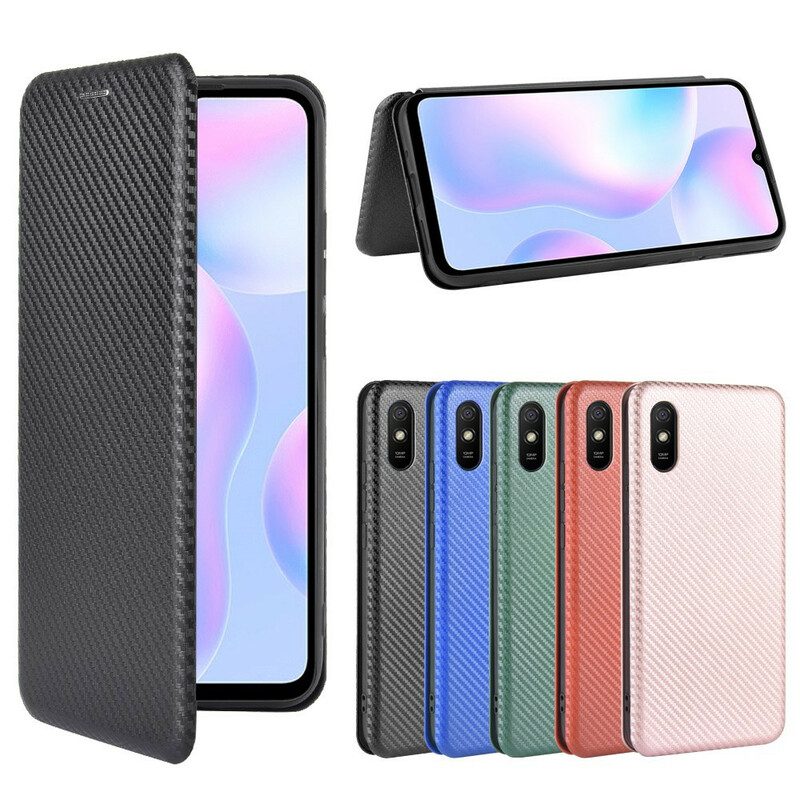 Folio-fodral För Xiaomi Redmi 9A Läderfodral Färgat Kolsilikon