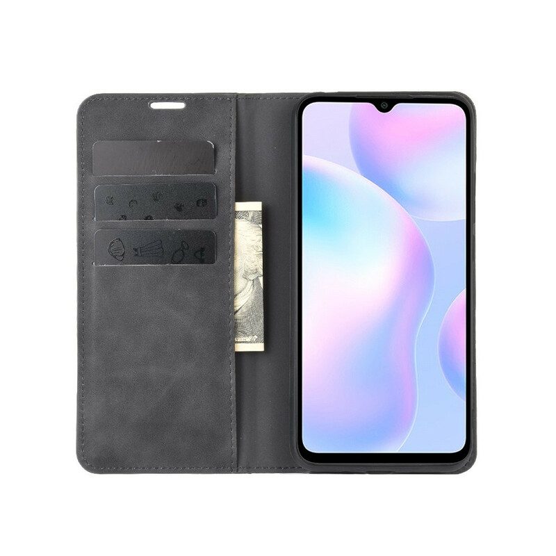 Folio-fodral För Xiaomi Redmi 9A Läderfodral Mjukt Lädereffekt