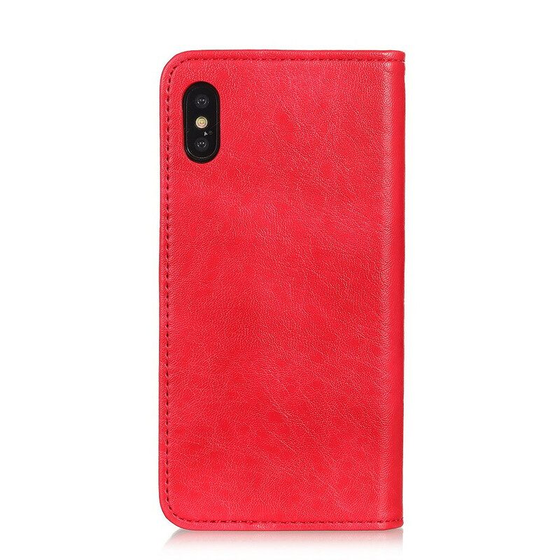 Folio-fodral För Xiaomi Redmi 9A Läderfodral Texturerat Delat Läder