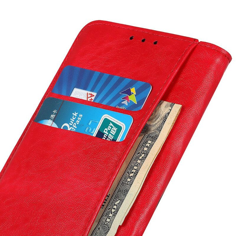 Folio-fodral För Xiaomi Redmi 9A Läderfodral Texturerat Delat Läder