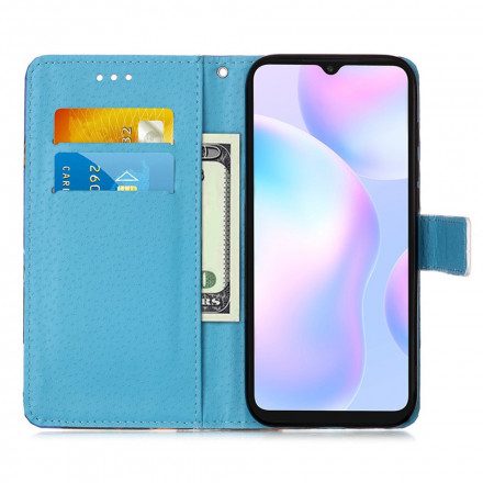 Folio-fodral För Xiaomi Redmi 9A Med Kedjar Älskar Fjärilar Strappy